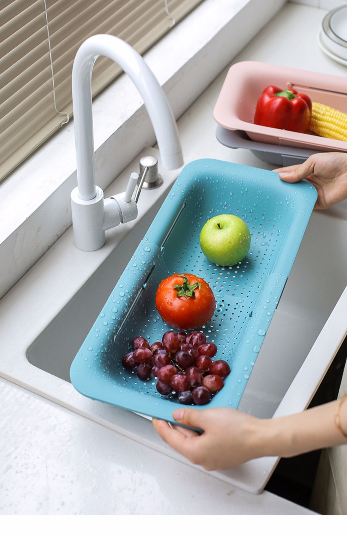 Expandable Kitchen Sink Storage Rack for Dishes