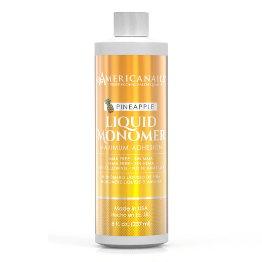 Americanails Nail Monomer Liquid - Maximum Adhesion Acrylic Liquid Monomer for Perfect Nail Enhancement - Liquid Acrylic Nail Monomer for Acrylic Powder - Pineapple Scented Liquid Monomer 8oz