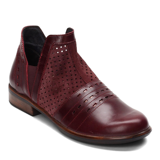 NAOT Womens Rivotra Bootie Perf. Burgundy Suede Combo 5 M US