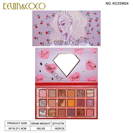 18-Color Waterproof Eyeshadow Palette - Shimmer & Matte