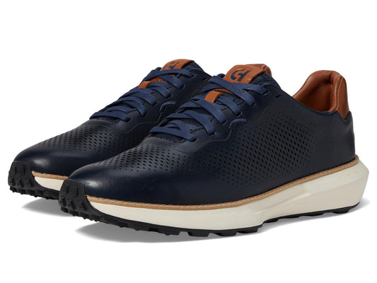Cole Haan Mens Grandpro Ashland Laser Perf Sneaker Navy Blazer/British Tan/Ivory 11.5