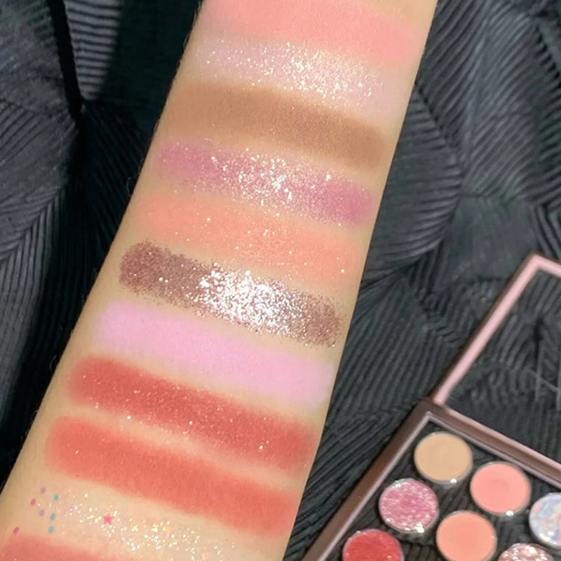12-Color Transparent Eyeshadow Palette with Shimmer & Matte